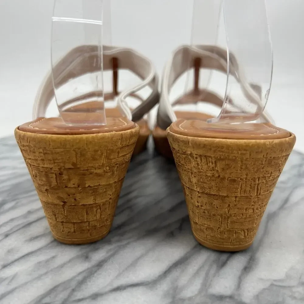 Italian Shoemakers‎ Womens 10 Sandals Slip On Wedge Heel Elastic Gore Straps